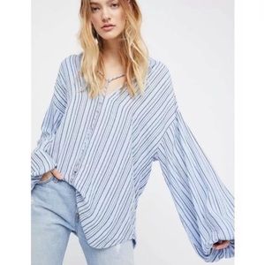 Free People rhythm of the night tunic in blue bell
